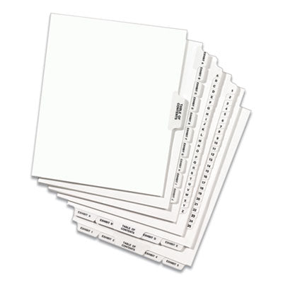 Preprinted Legal Exhibit Side Tab Index Dividers, Avery Style, 11-Tab, 1 to 10, 11 x 8.5, White, 1 Set - 11381 eCommerce Business Prime