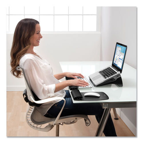 FELLOWES I-Spire Series Laptop Lift, 13.19" x 9.31" x 4.13", Black/Gray, Supports 10 lbs - 9472401