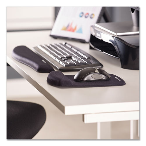 FELLOWES PlushTouch Keyboard Wrist Rest with FoamFusion Technology, 18.12 x 3.18, Black - 9252101
