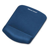 FELLOWES PlushTouch Mouse Pad with Wrist Rest, 7.25 x 9.38, Blue - 9287301