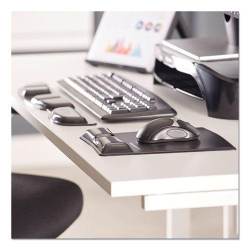 FELLOWES Gel Wrist Support with Attached Mouse Pad, 8.25 x 9.87, Black - 9182301