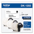 BROTHER Die-Cut Shipping Labels, 2.4 x 3.9, White, 300 Labels/Roll, 3 Rolls/Pack - DK12023PK BROTHER