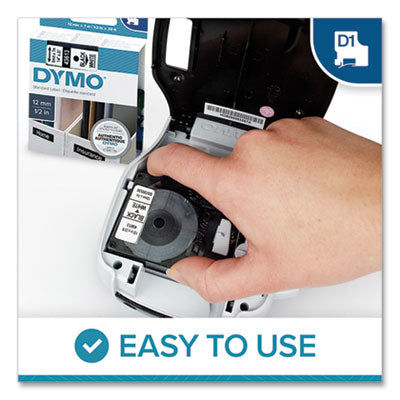 D1 Standard Labels, 0.5" x 23 ft, Black Print on White Tape, 6/Pack - 2025517
