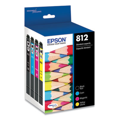 T812120-BCS (T812) DURABrite Ultra Ink, 350/300 Page-Yield, Black/Cyan/Magenta/Yellow - T812120-BCS