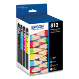 T812120-BCS (T812) DURABrite Ultra Ink, 350/300 Page-Yield, Black/Cyan/Magenta/Yellow - T812120-BCS