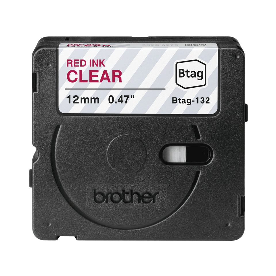 Brother BTAG-132 label-making tape Red on transparent - BTAG132 BROTHER