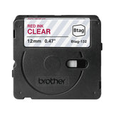 Brother BTAG-132 label-making tape Red on transparent - BTAG132 BROTHER
