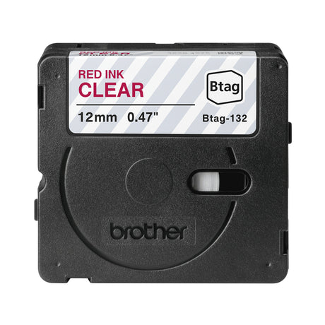 Brother BTAG-132 label-making tape Red on transparent - BTAG132 BROTHER