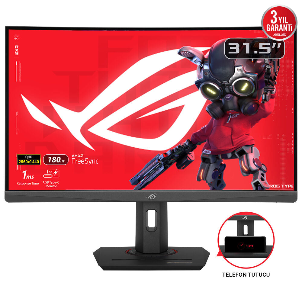 ASUS ROG Strix XG32WCS computer monitor 80 cm (31.5") 2560 x 1440 pixels Quad HD LED Black - XG32WCS ASUS