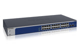 NETGEAR XS724EM Managed L2 10G Ethernet (100/1000/10000) 1U Grey, Blue - XS724EM-200NAS