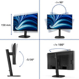 Philips 3000 series 24B2N3200J/27 computer monitor 60.5 cm (23.8") 1920 x 1080 pixels Full HD LCD Black - 24B2N3200J