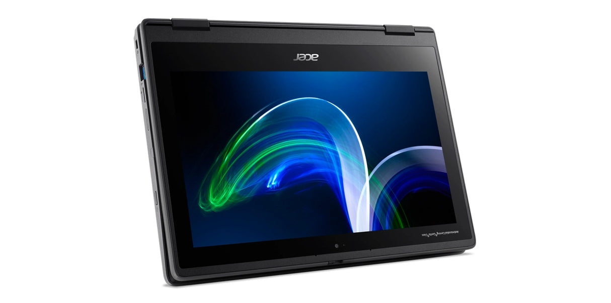 Acer TravelMate Spin B3 TMB311R-32-C47B Intel® Celeron® N N5100 Hybrid (2-in-1) 29.5 cm (11.6") Touchscreen HD 8 GB DDR4-SDRAM 128 GB Flash Wi-Fi 6 (802.11ax) Windows 11 Pro Black - NX.VQWAA.004
