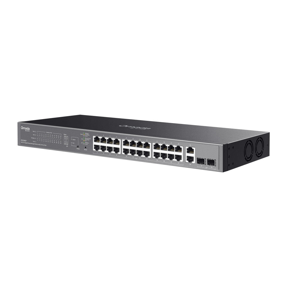 TP-Link ES228GP network switch Managed L2 Gigabit Ethernet (10/100/1000) Power over Ethernet (PoE) Black - ES228GP