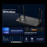 TP-Link Archer BE230 wireless router 2.5 Gigabit Ethernet Dual-band (2.4 GHz / 5 GHz) Black - ARCHER BE230