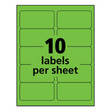 High-Visibility Permanent Laser ID Labels, 2 x 4, Neon Green, 1000/Box - 05976 FELLOWES