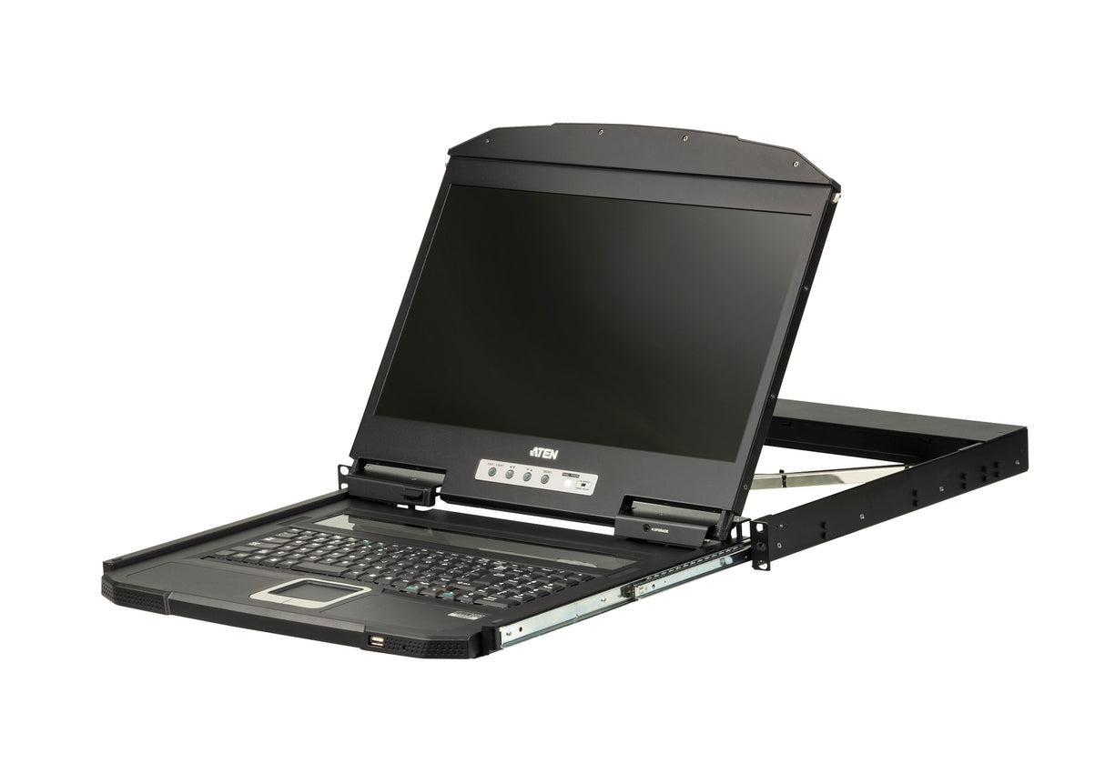 ATEN CL3700NW rack console 47 cm (18.5") 1920 x 1080 pixels Metal, Plastic Black 1U - CL3700NW ATEN