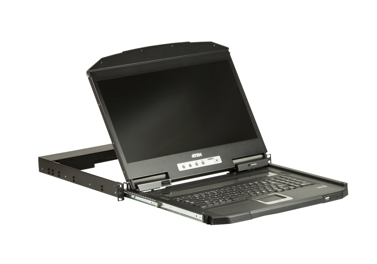 ATEN CL3700NW rack console 47 cm (18.5") 1920 x 1080 pixels Metal, Plastic Black 1U - CL3700NW ATEN