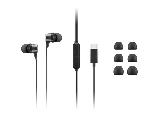 Lenovo 4XD1J77351 headphones/headset Wired In-ear Office/Call center USB Type-C Black - 4XD1J77351