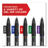 S-Gel High-Performance Gel Pen, Retractable, Medium 0.7 mm, Black Ink, Black Barrel, Dozen - 2096159