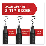 S-Gel High-Performance Gel Pen, Retractable, Medium 0.7 mm, Black Ink, Black Barrel, Dozen - 2096159