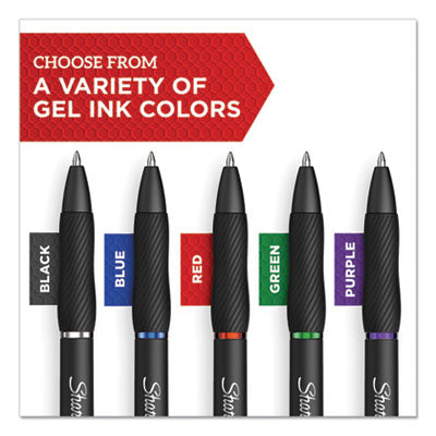S-Gel High-Performance Gel Pen, Retractable, Fine 0.5 mm, Black Ink, Black Barrel, Dozen - 2096145