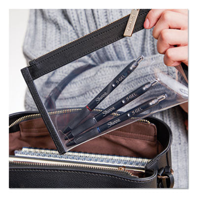 S-Gel High-Performance Gel Pen, Retractable, Fine 0.5 mm, Black Ink, Black Barrel, Dozen - 2096145