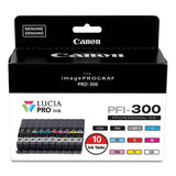 4192C007 (PFI-300) Ink, Matte Black/Photo Black/Gray/Cyan/Photo Cyan/Red/Magenta/Photo Magenta/Yellow/CO, 10/Pack - 4192C007