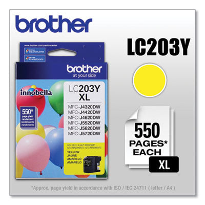 LC203Y Innobella High-Yield Ink, 550 Page-Yield, Yellow - LC203Y