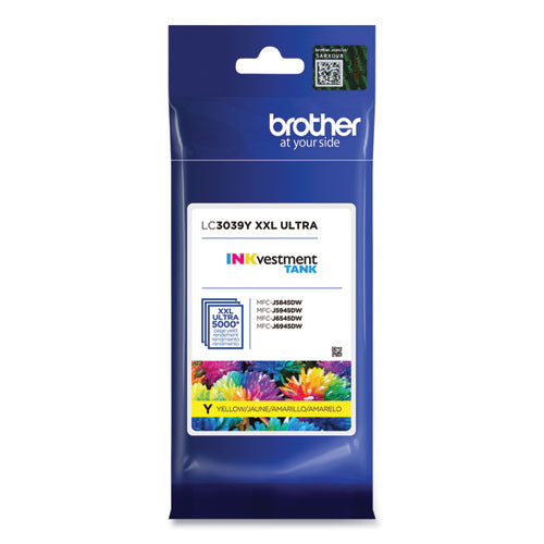 BROTHER  INKvestment Ultra High-Yield Ink, 5,000 Page-Yield, Yellow - LC3039Y