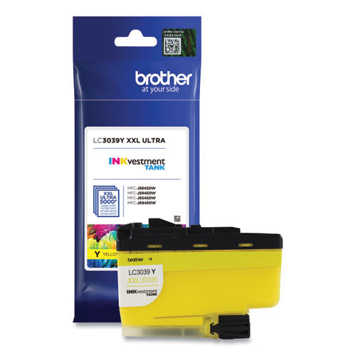 BROTHER  INKvestment Ultra High-Yield Ink, 5,000 Page-Yield, Yellow - LC3039Y