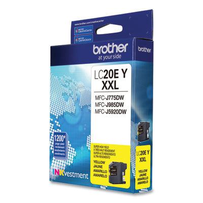 LC20EY INKvestment Super High-Yield Ink, 1,200 Page-Yield, Yellow - LC20EY