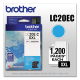 BROTHER  INKvestment Super High-Yield Ink, 1,200 Page-Yield, Cyan - LC20EC