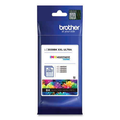 BROTHER  INKvestment Ultra High-Yield Ink, 6,000 Page-Yield, Black - LC3039BK