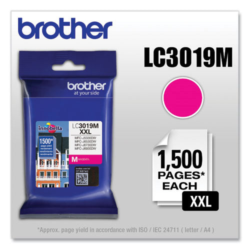 BROTHER  Innobella Super High-Yield Ink, 1,300 Page-Yield, Magenta - LC3019M BROTHER