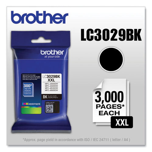 BROTHER  INKvestment Super High-Yield Ink, 3,000 Page-Yield, Black - LC3029BK