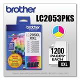 BROTHER  Innobella Super High-Yield Ink, 1,200 Page-Yield, Cyan/Magenta/Yellow - LC2053PKS BROTHER