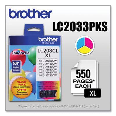 LC2033PKS Innobella High-Yield Ink, 550 Page-Yield, Cyan/Magenta/Yellow - LC2033PKS