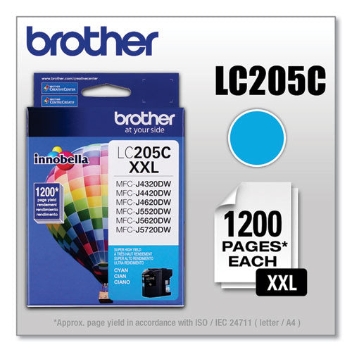 BROTHER  Innobella Super High-Yield Ink, 1,200 Page-Yield, Cyan - LC205C