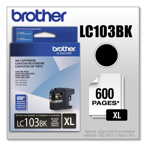 BROTHER  Innobella High-Yield Ink, 600 Page-Yield, Black - LC103BK