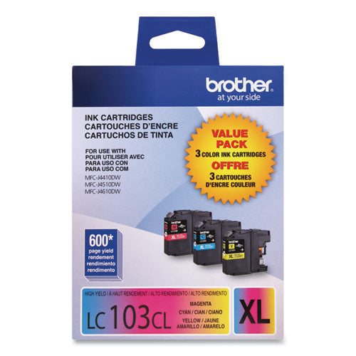 BROTHER  Innobella High-Yield Ink, 600 Page-Yield, Cyan/Magenta/Yellow - LC1033PKS
