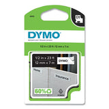D1 High-Performance Polyester Removable Label Tape, 0.5" x 23 ft, Black on White - 45113 DYMO