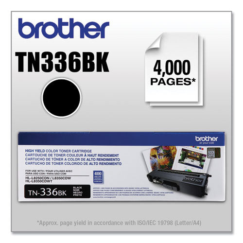 BROTHER  High-Yield Toner, 4,000 Page-Yield, Black - TN336BK