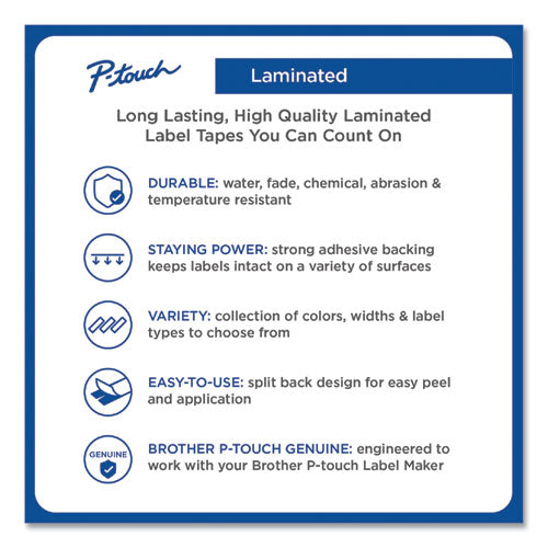 BROTHER TZe Standard Adhesive Laminated Labeling Tape, 0.7" x 26.2 ft, Black on Red - TZE441