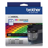 BROTHER  INKvestment High-Yield Ink, 6.000 Page-Yield, Black - LC406XLBKS