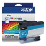 BROTHER  INKvestment Ink, 1,500 Page-Yield, Cyan - LC406CS