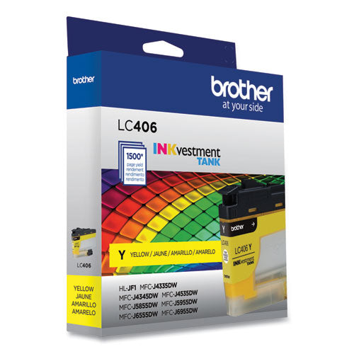 BROTHER  INKvestment Ink, 1,500 Page-Yield, Yellow - LC406YS