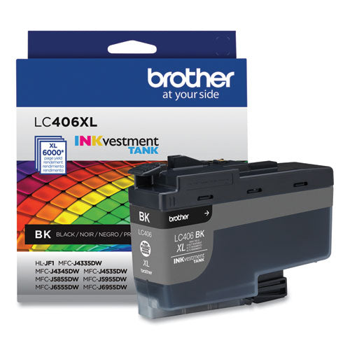 BROTHER  INKvestment High-Yield Ink, 6.000 Page-Yield, Black - LC406XLBKS