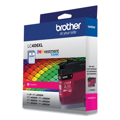 BROTHER  INKvestment High-Yield Ink, 5,000 Page-Yield, Magenta - LC406XLMS