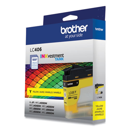 BROTHER  INKvestment Ink, 1,500 Page-Yield, Yellow - LC406YS