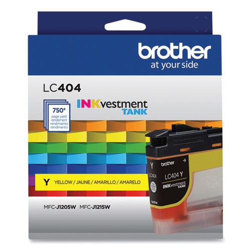 BROTHER  INKvestment Ink, 750 Page-Yield, Yellow - LC404YS